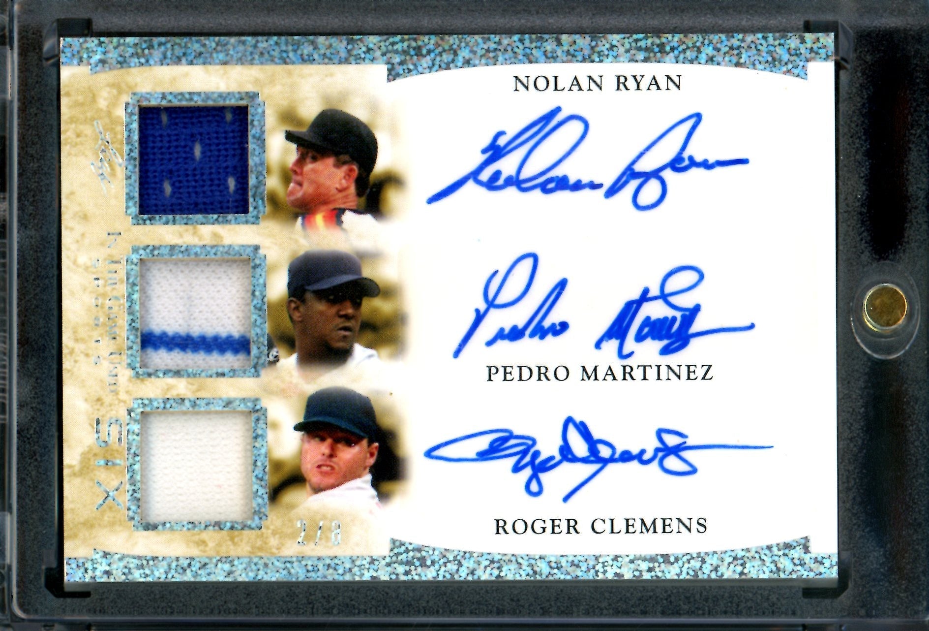 2026 Leaf In the Game Ryan / Martinez / Clemens / Johnson / Maddux / Gooden Autograph Relic /8 - Image 1