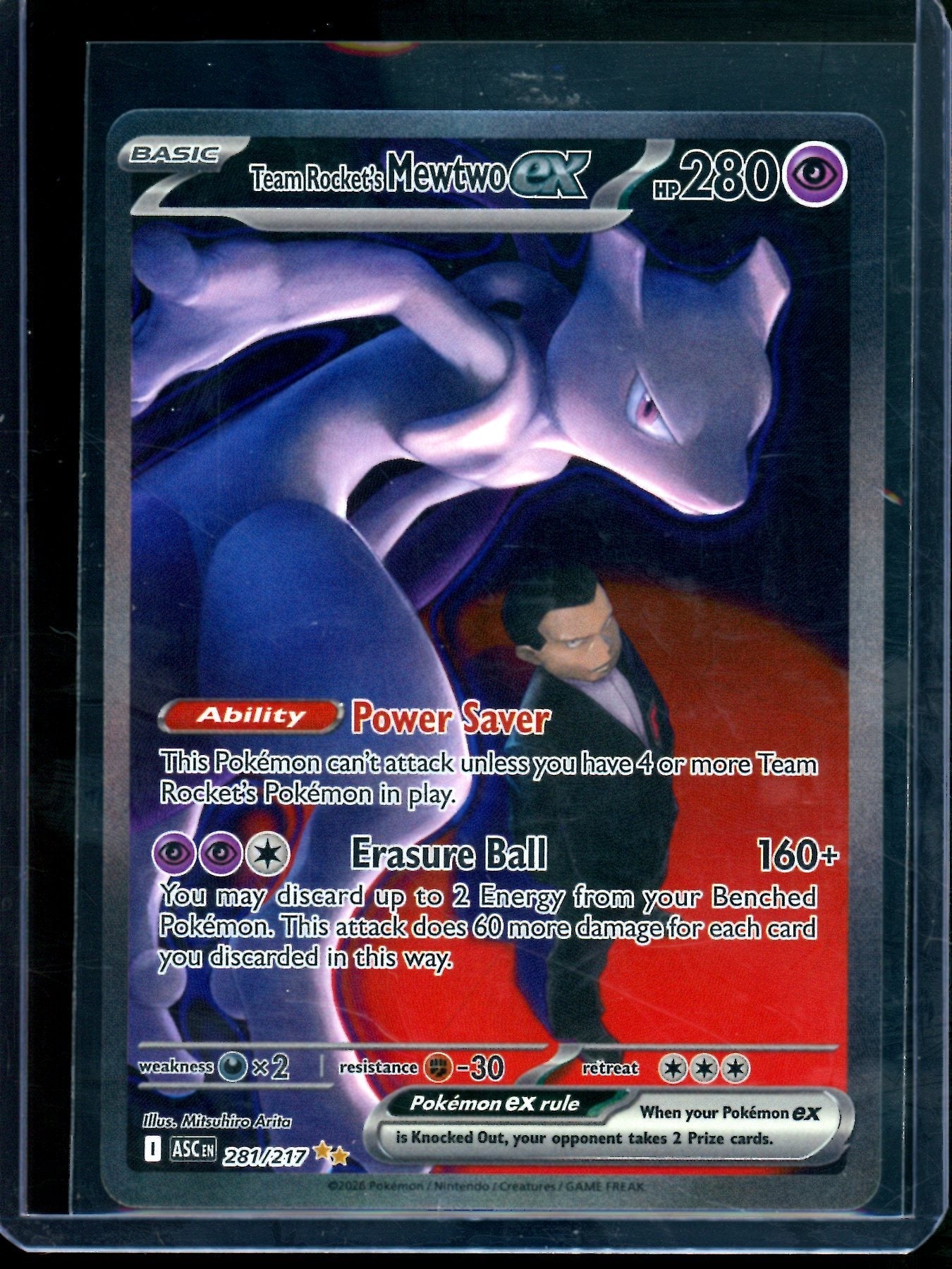 2026 Pokemon Ascended Heroes Team Rocket's Mewtwo EX 281/217 - Image 1