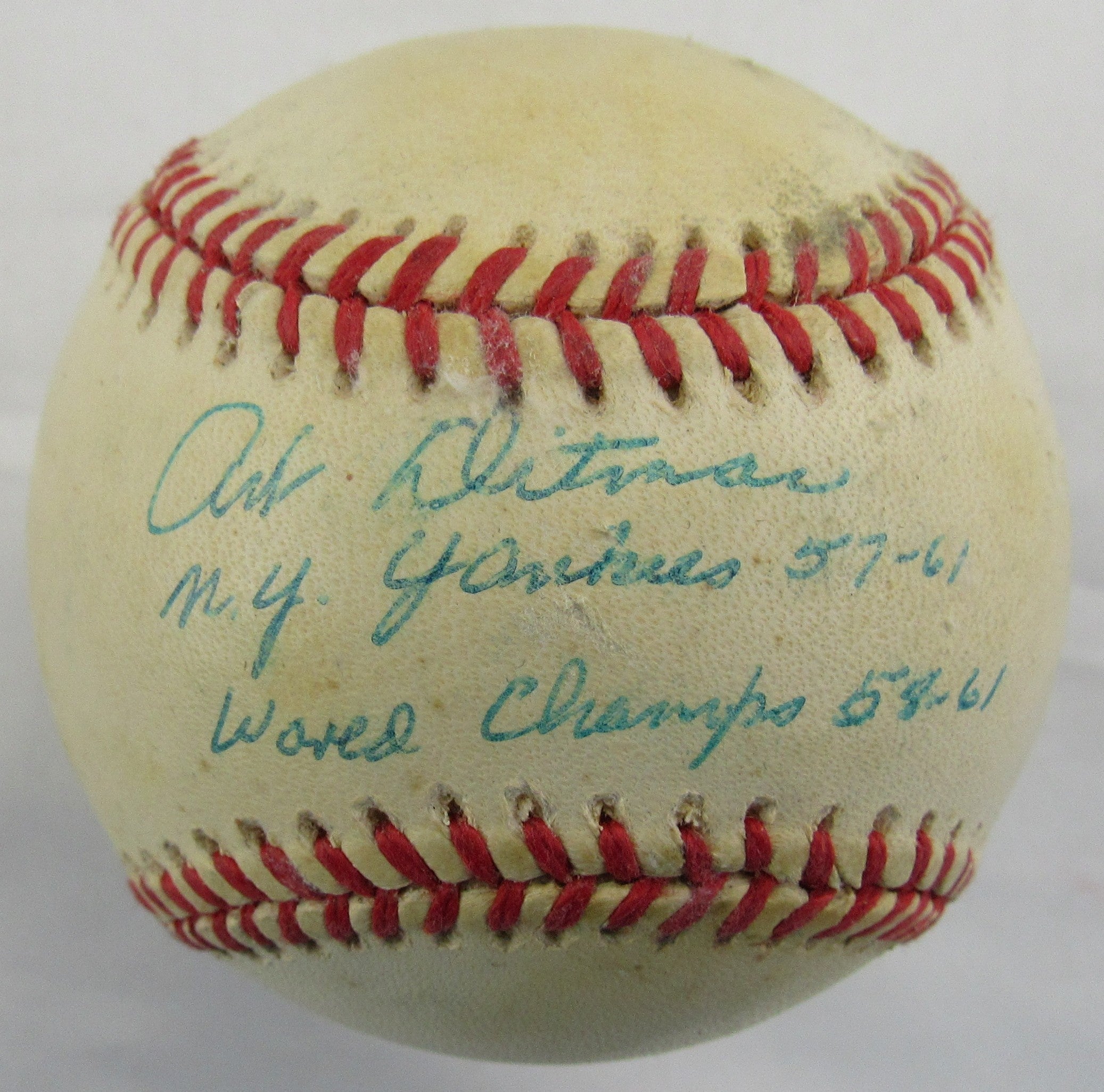 Art Ditmar Signed Auto Rawlings Baseball w/ 2x Insc B170 - Image 1