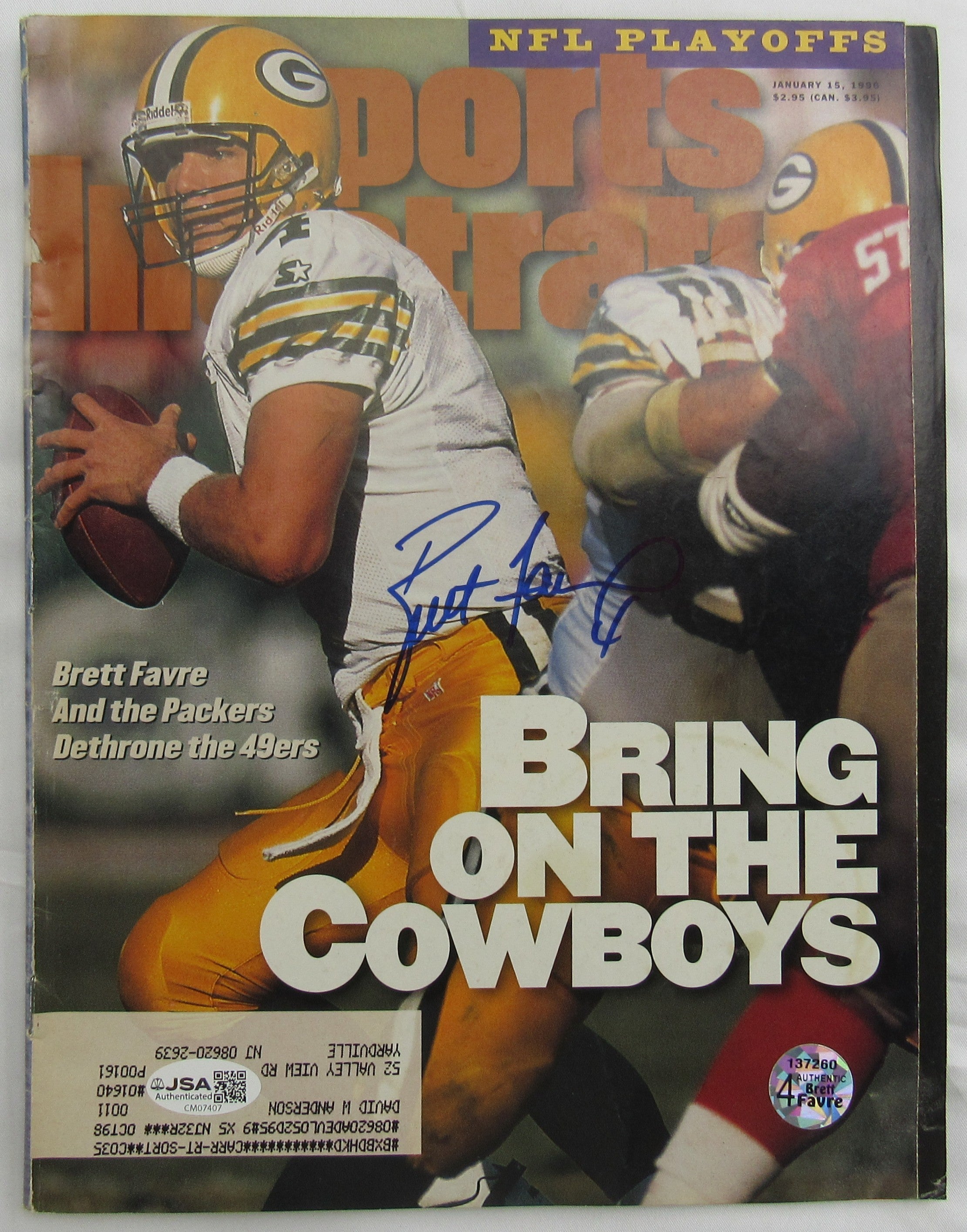 Brett Favre Signed Auto Magazine JSA CM07407 - Image 1