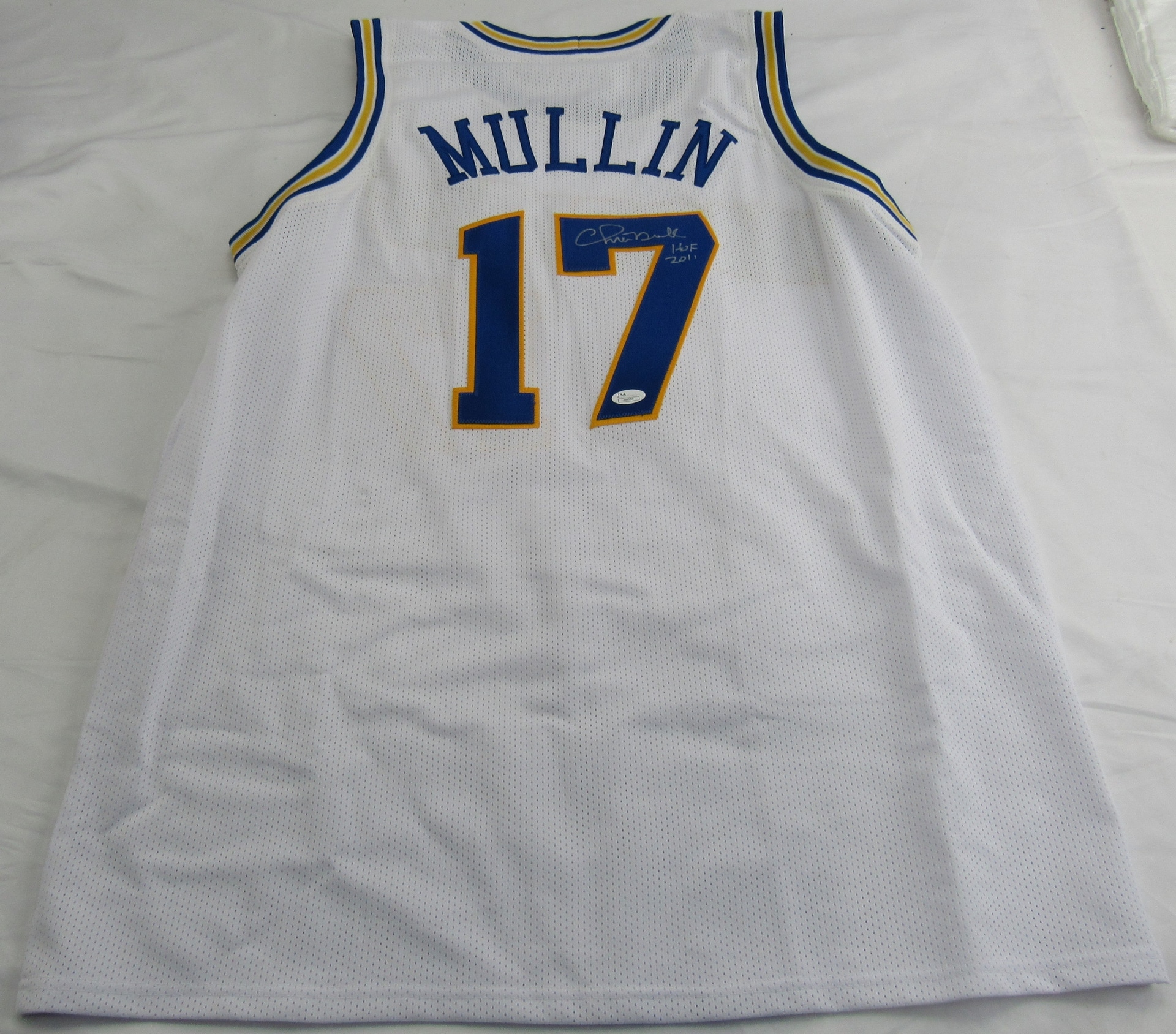 Chris Mullin Signed Auto Warriors Basketball Jersey w/ HOF Insc JSA J89658 - Image 1