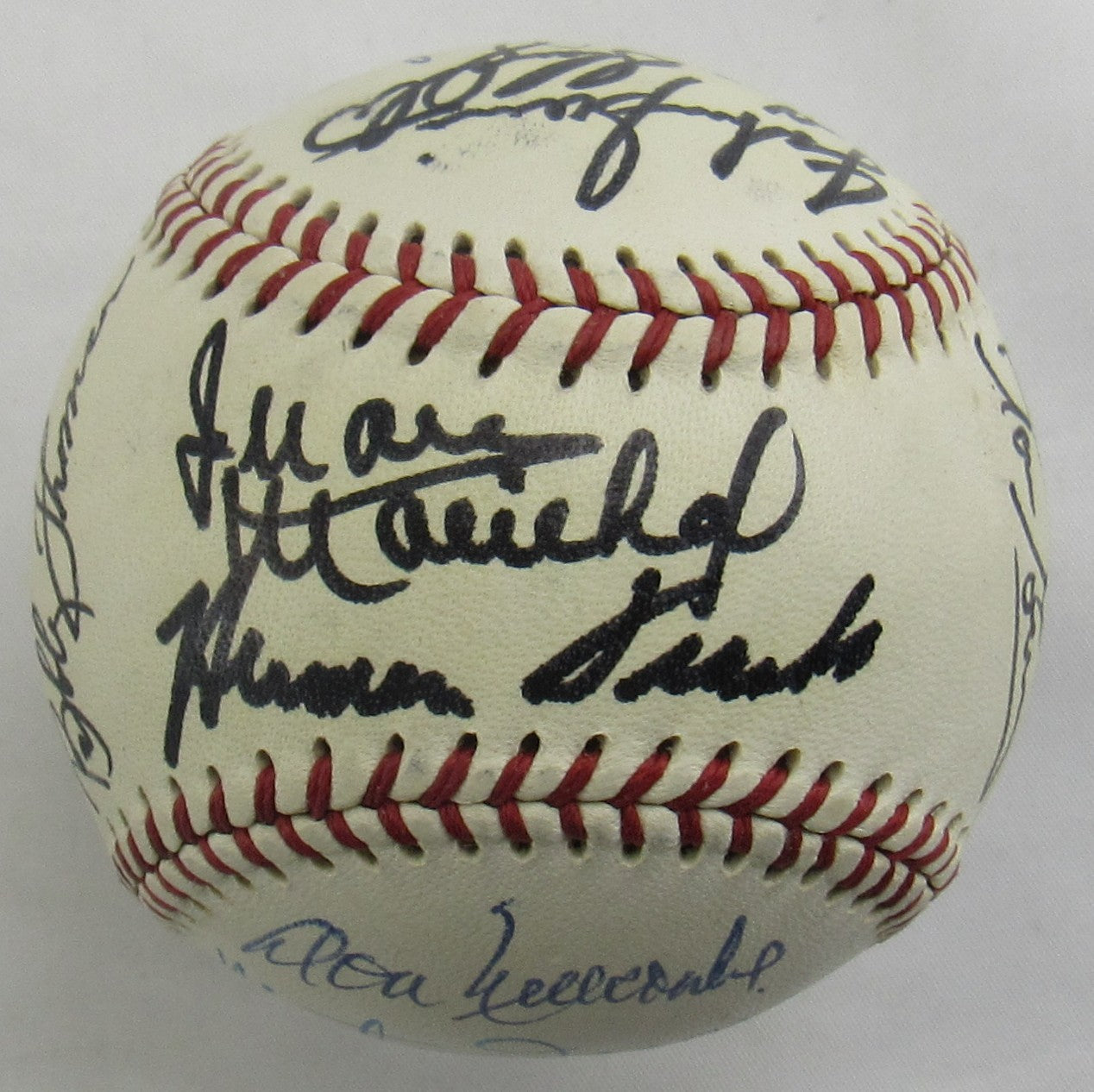 Circa 1980's Old-Timers Reunion George Bush 41 , Juan Marichal Enos Slaughter +15 Signed Auto Baseball JSA LOA B18955 - Image 1
