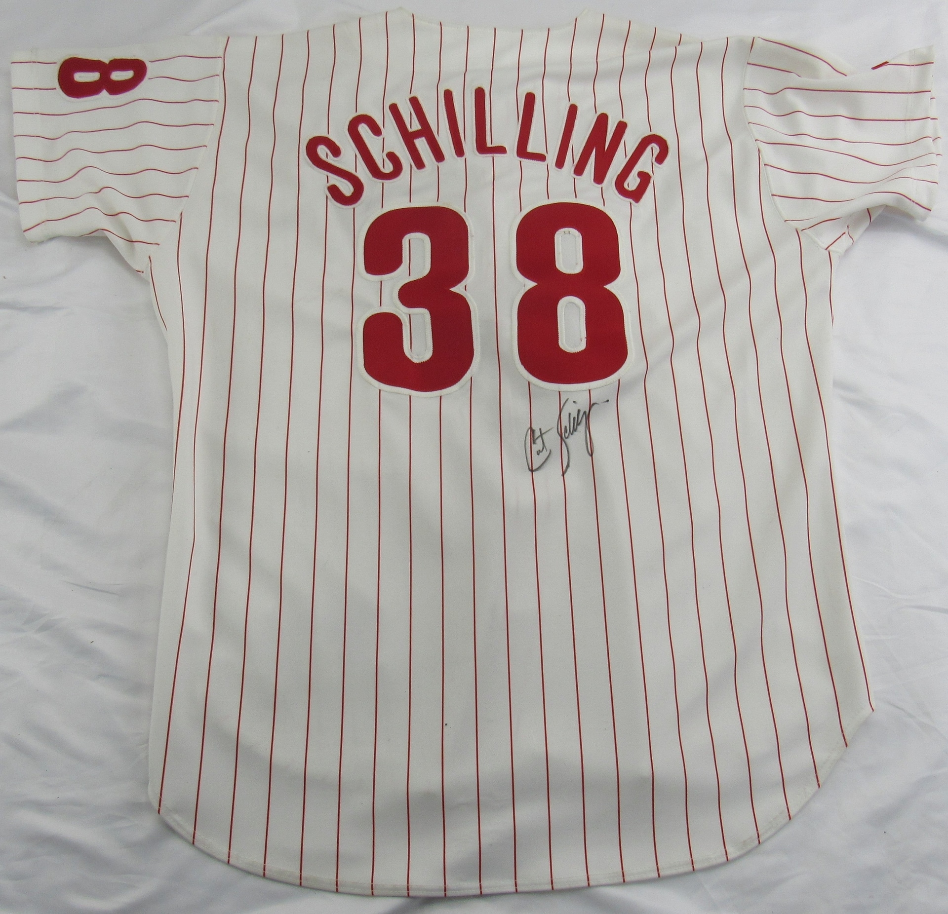 Curt Schilling Signed Auto Phillies Jersey JSA CL29217 - Russell Athletic - Image 1