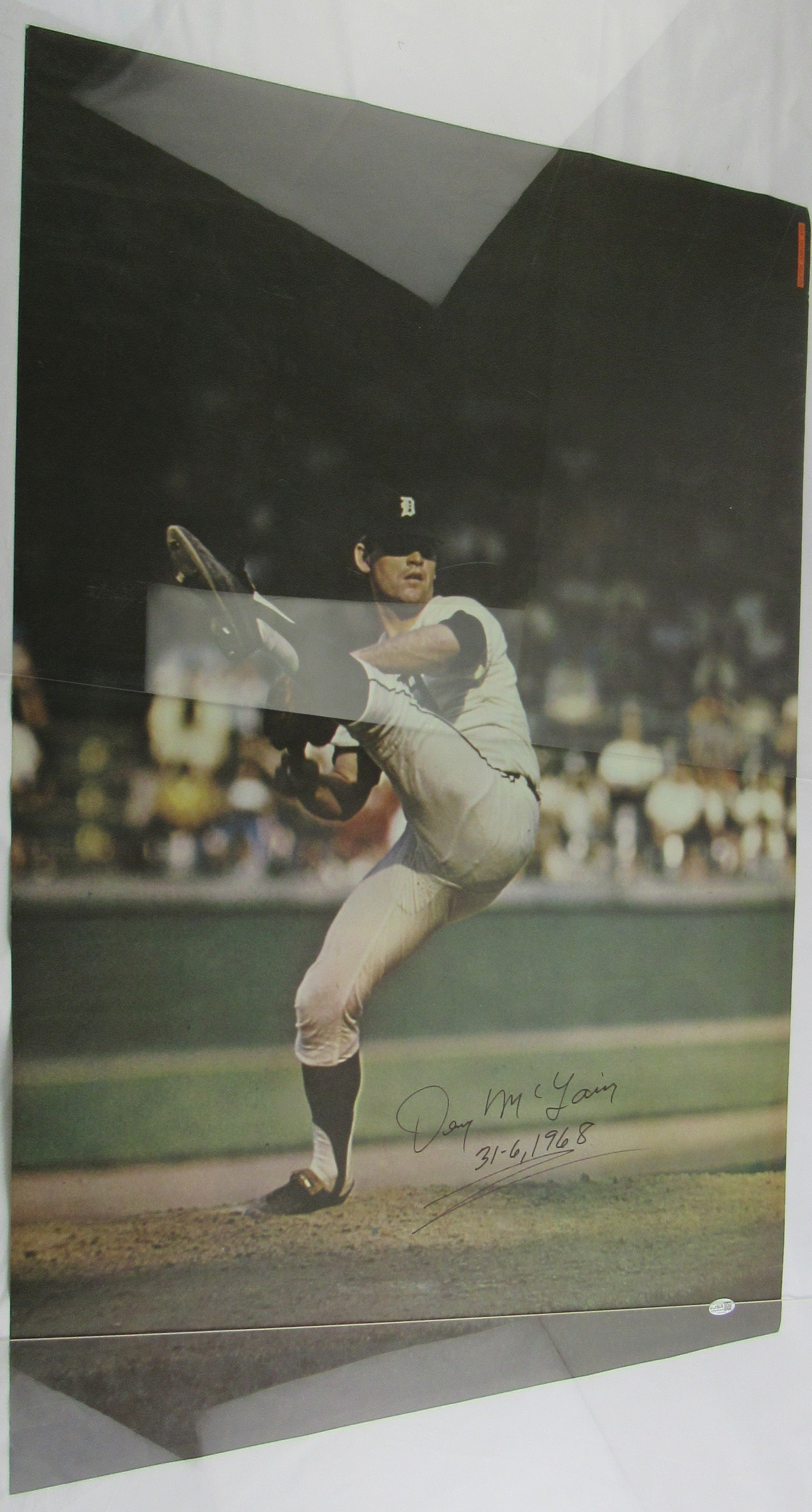 Denny McLain Auto Sports Illustrated 24x36 Baseball Poster JSA CM07490 - Image 1