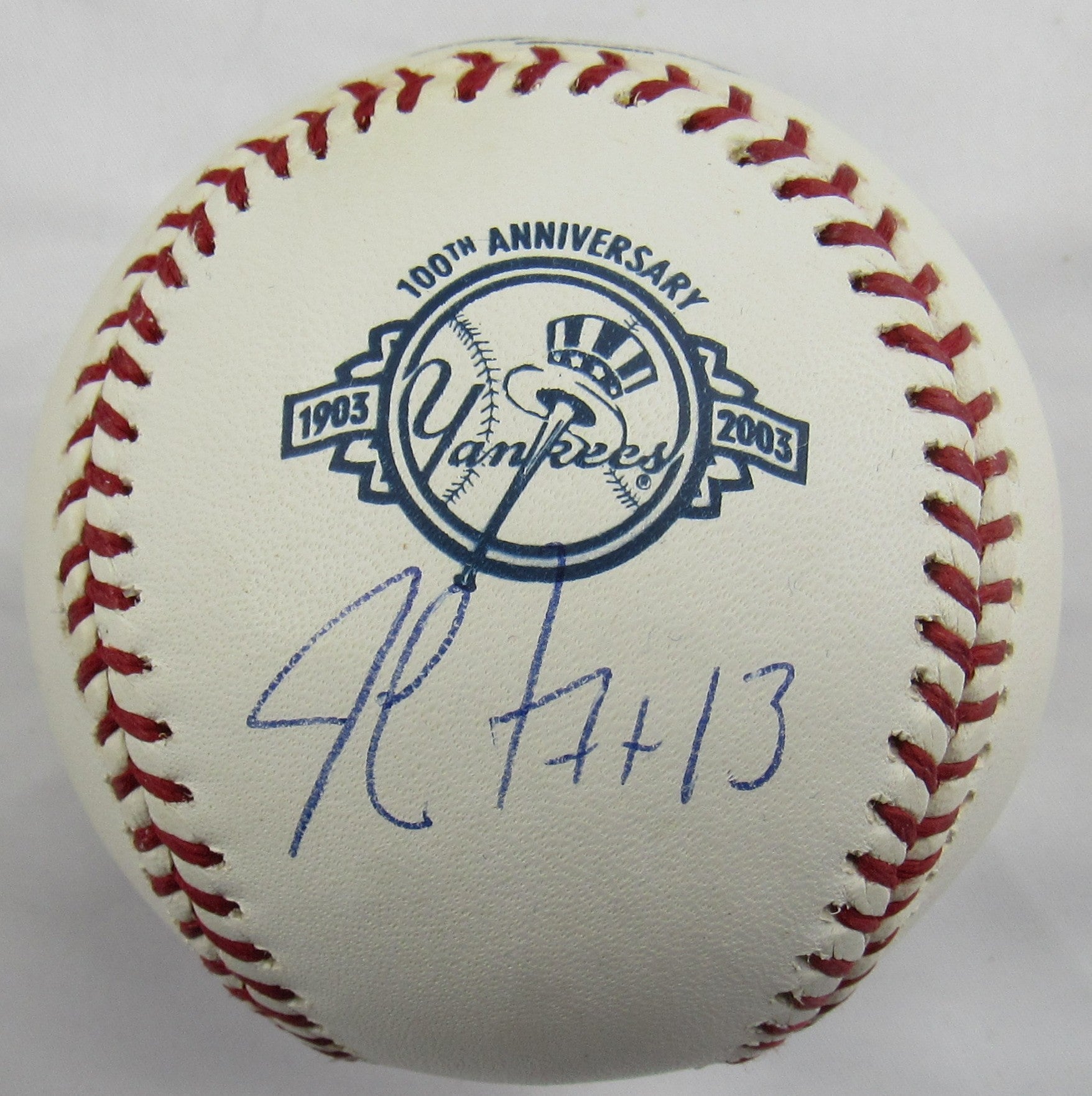 Jim Leyritz Signed Auto Rawlings Yankees Baseball Steiner Hologram - Image 1