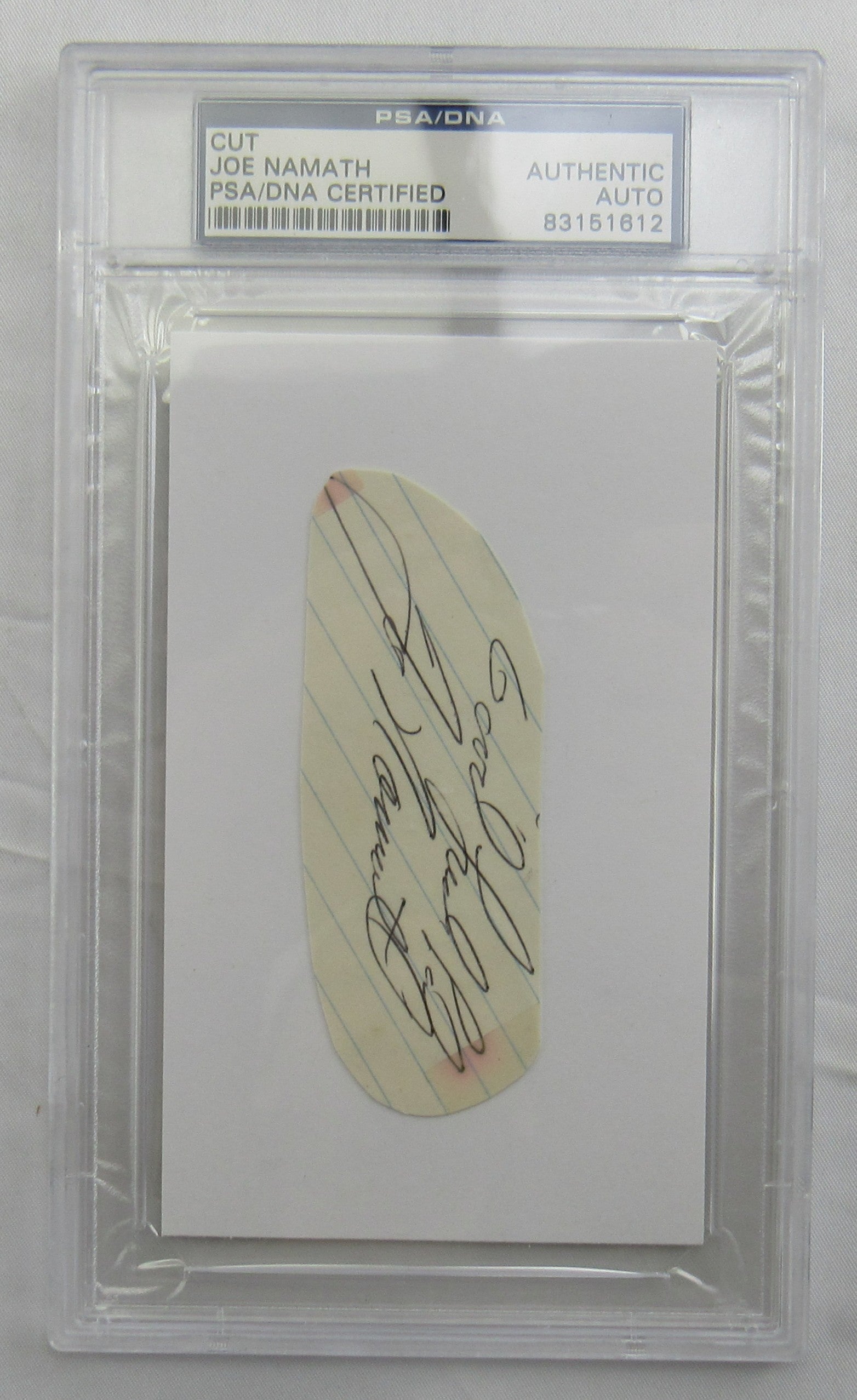 Joe Namath Cut Signed Auto PSA/DNA Encapsulated XVI - Image 1