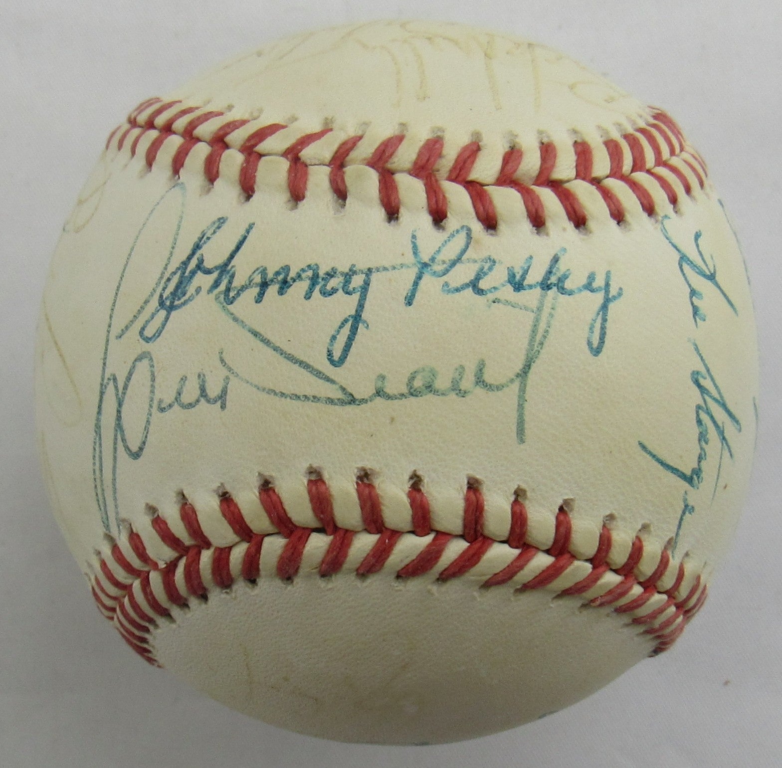 Johnny Pesky, Luis Tiant, Bill Lee, Dick Radatz, Dalton Jones, Lee Strange, Multi Signed Auto Baseball B172 - Image 1