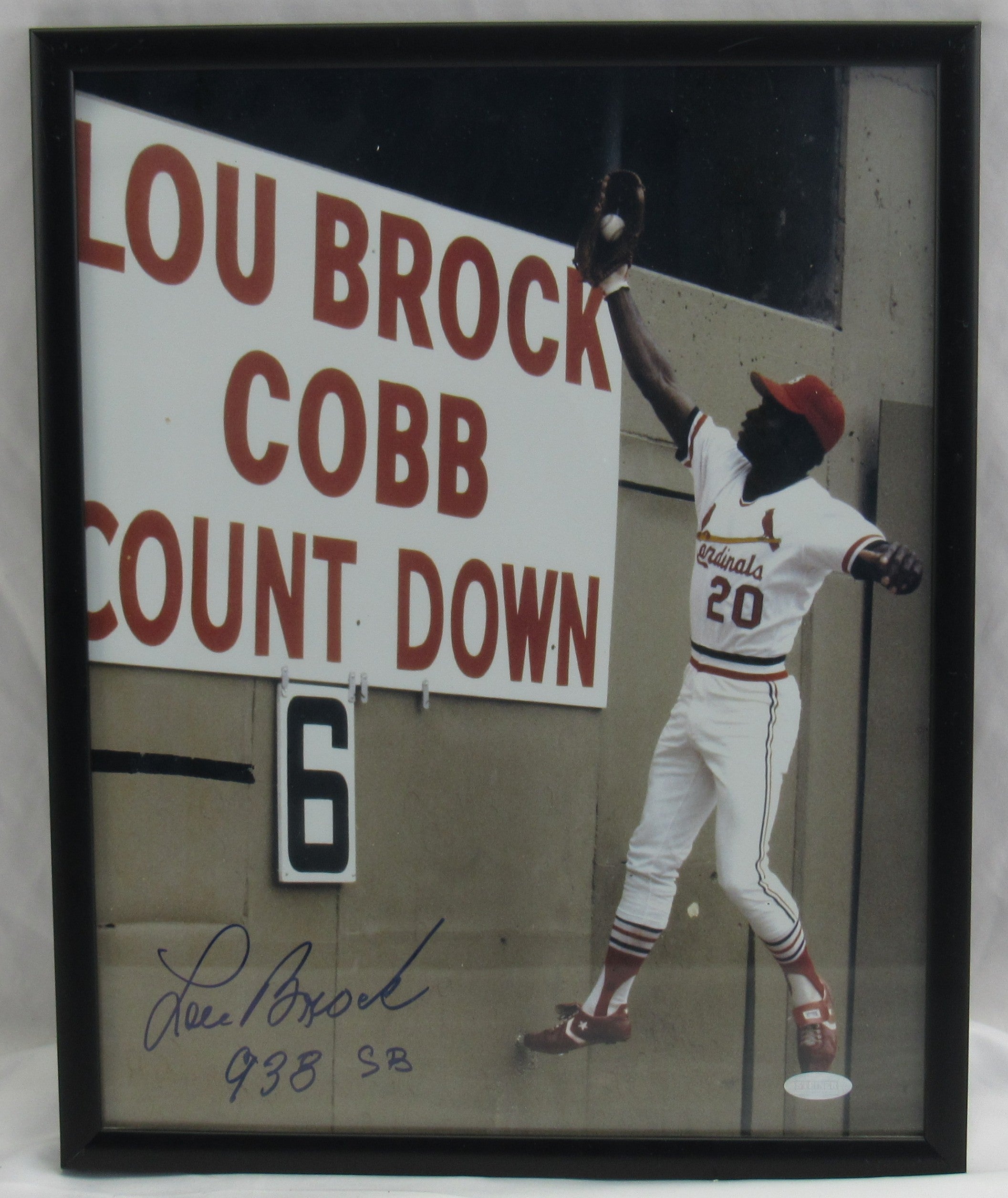 Lou Brock Signed Framed Auto 11x14 Photo Steiner Hologram - Image 1