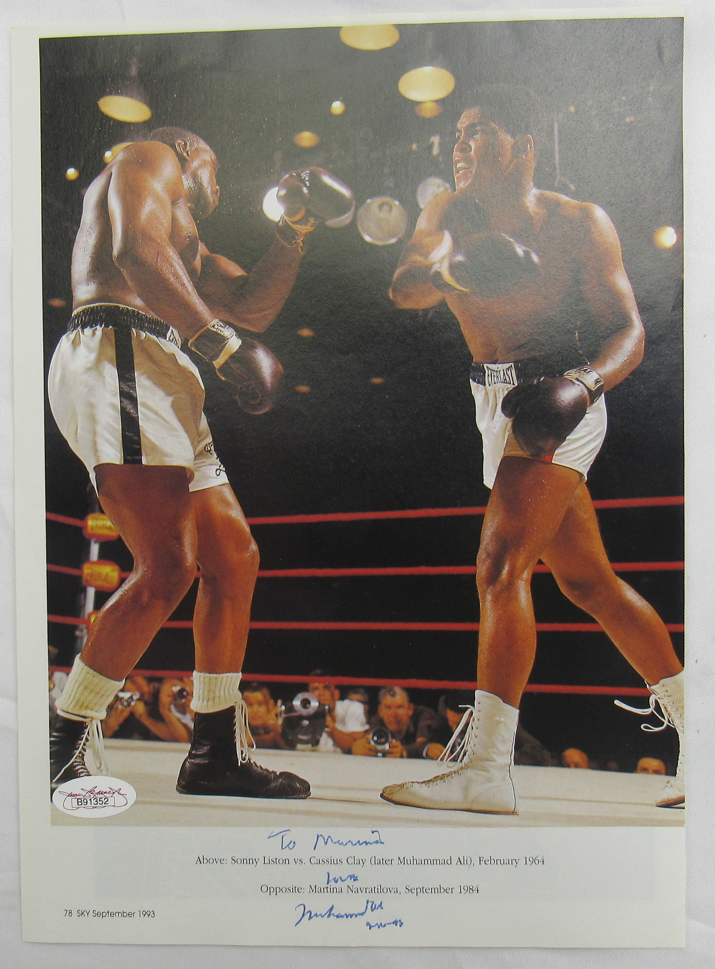 Muhammad Ali Signed Auto 8.5x10.5 JSA B91352 - Image 1