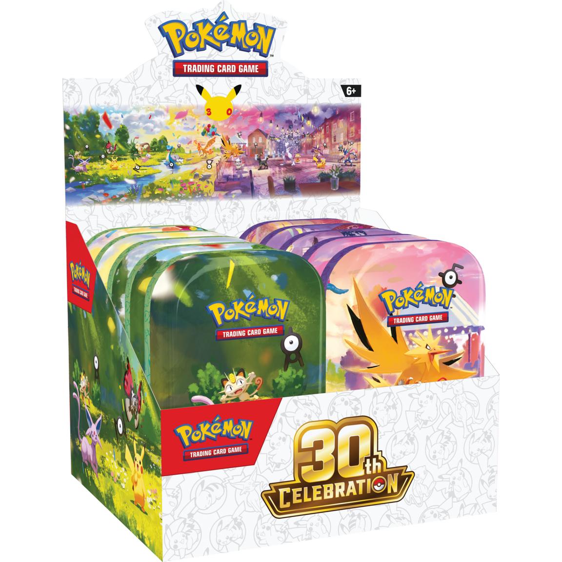 Pokémon TCG: 30th Celebration (Anniversary) Mini Tin Display (10 Mini Tins - 1 of Each) - Image 1
