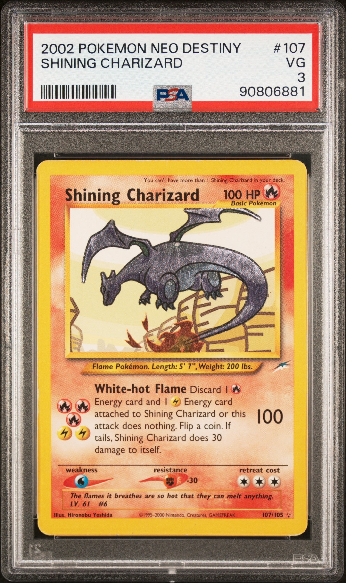 PSA 3 (VG) Shining Charizard #107 Secret Rare - Pokémon: Neo Destiny (#90806881) - Image 1
