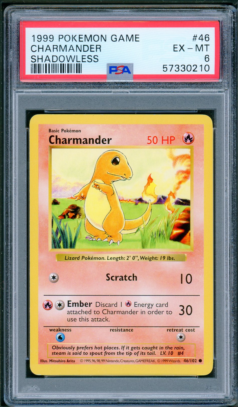 PSA (EX-MT 6) Charmander #46 - Pokemon Game (#57330210) - Image 1