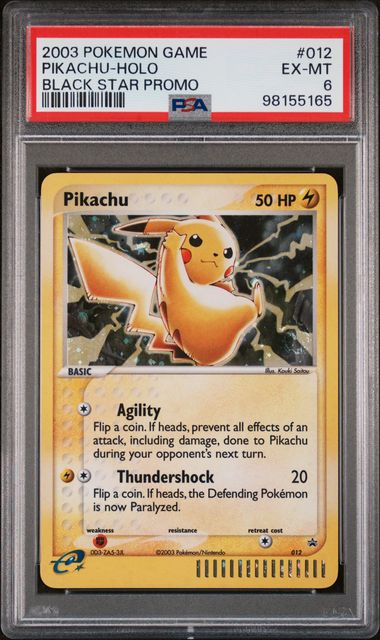 PSA (EX-MT 6) Pikachu - Holo #012 - Pokemon Black Star Promo (#98155165) - Image 1