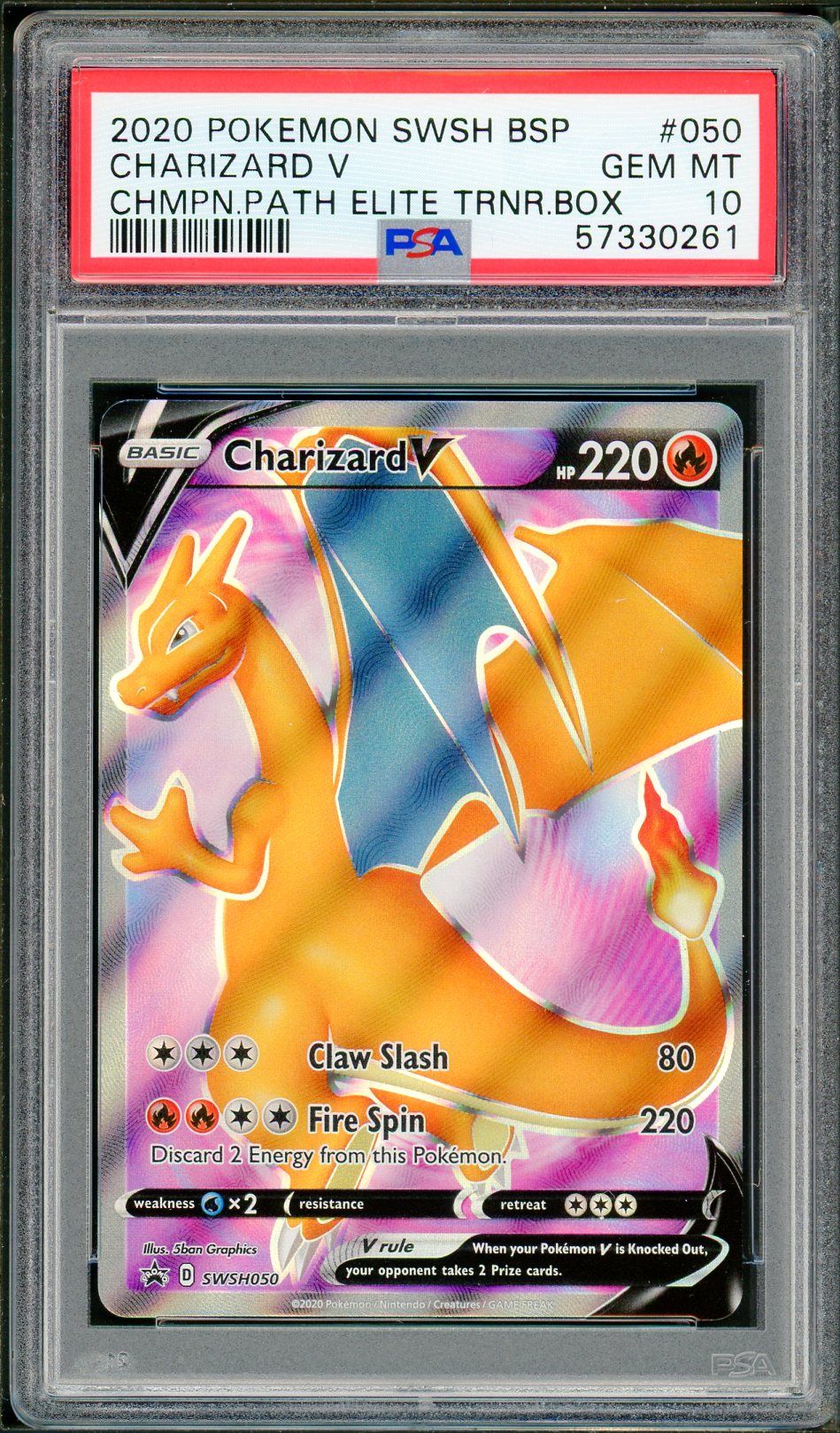PSA (Gem MT 10) Charizard V #050 - Pokemon Swsh Black Star Promo (#57330261) - Image 1