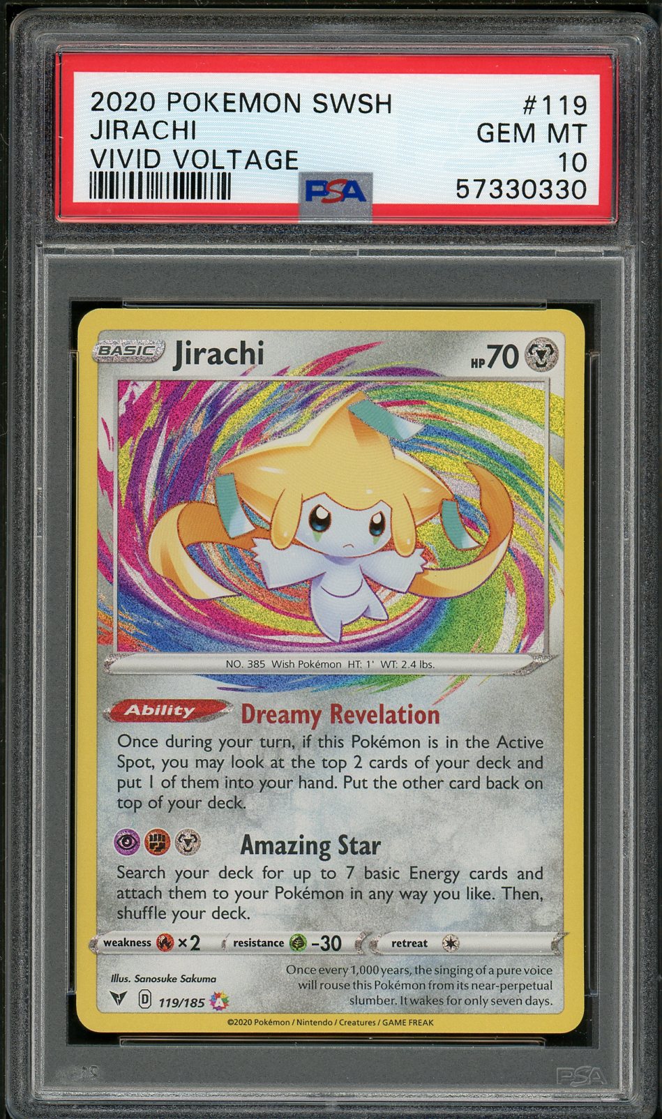 PSA (Gem MT 10) Jirachi #119 - Pokemon Sword & Shield Vivid Voltage (#57330330) - Image 1