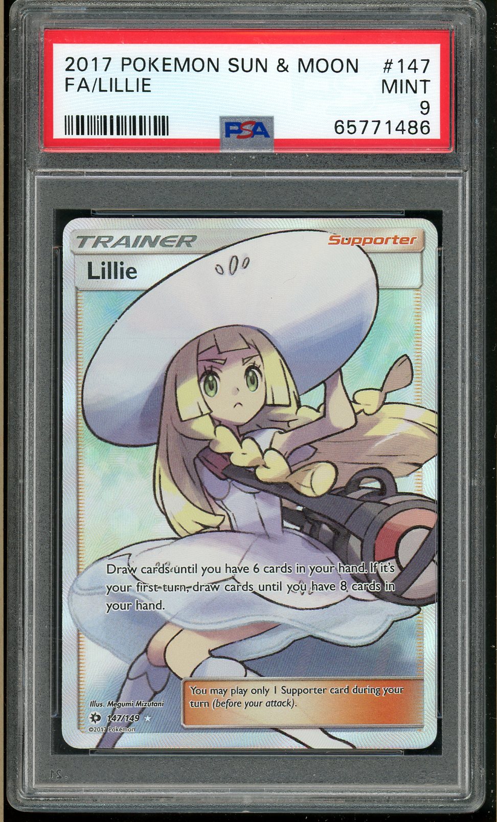 PSA (MINT 9) Lillie (Full Art) #147 - Pokémon Sun & Moon (#65771486) - Image 1