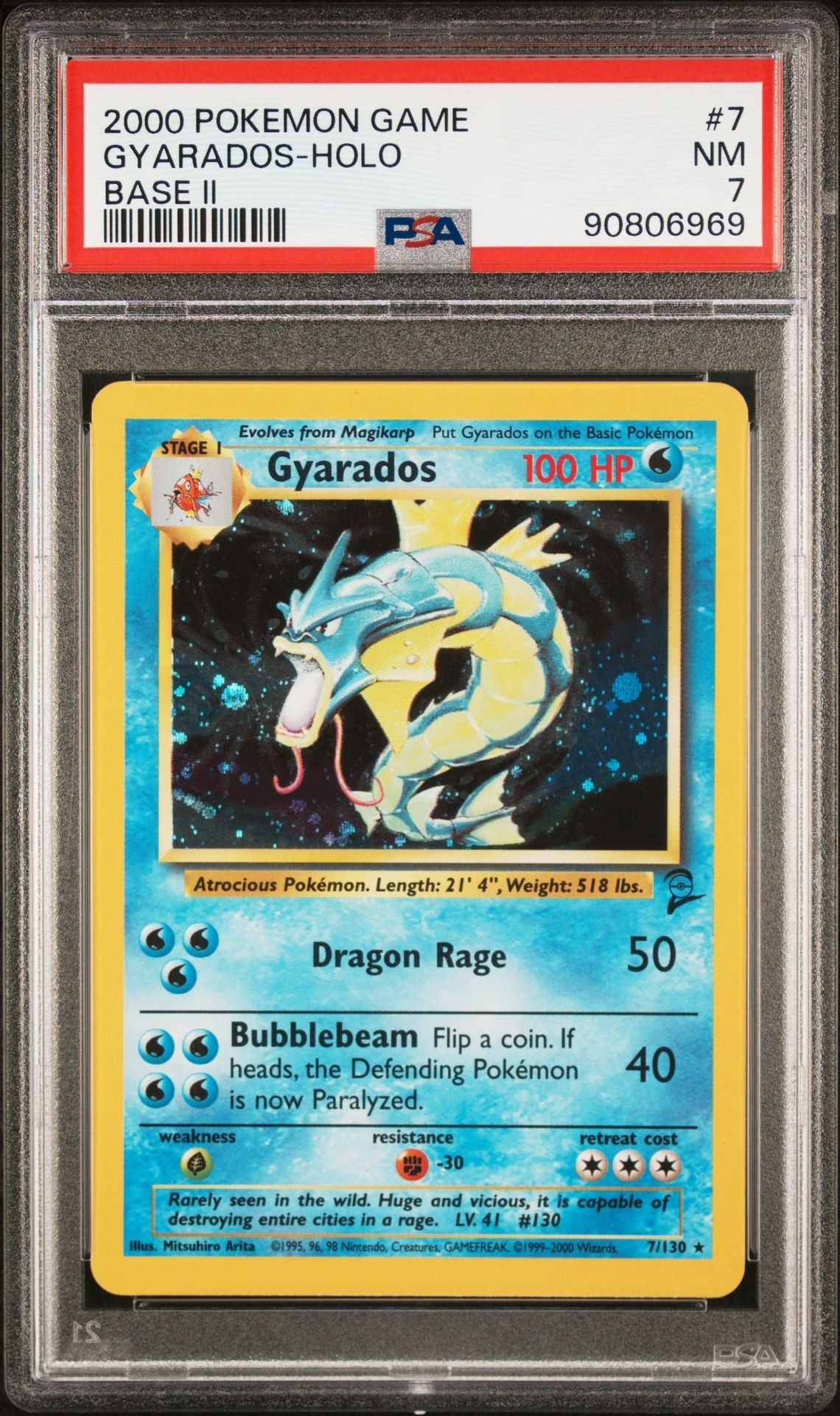 PSA (NM 7) Gyarados - Holo #7 - Pokémon Game Base 2 (#90806969) - Image 1