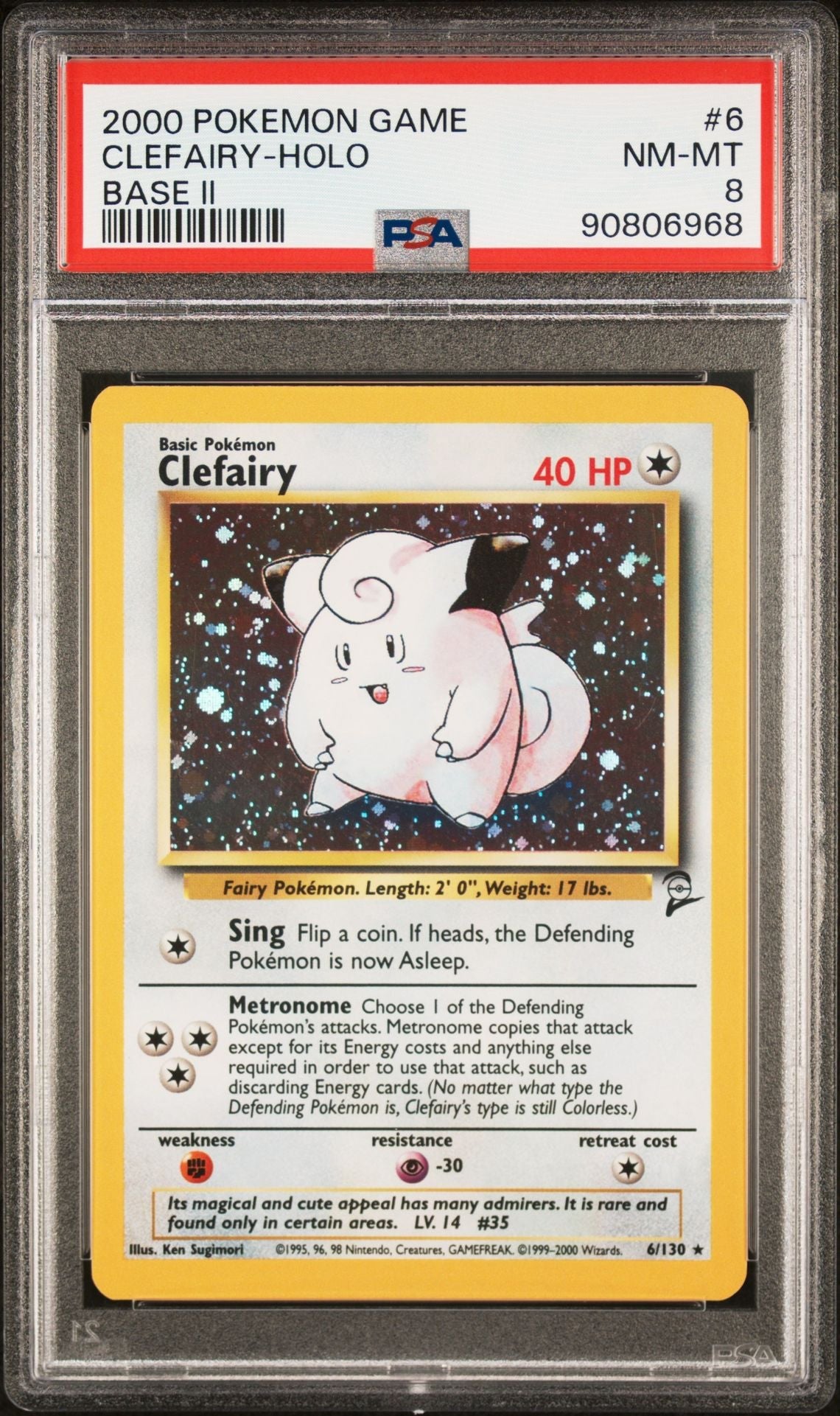 PSA (NM-MT 8) Clefairy - Holo #6 - Pokémon Game Base 2 (#90806968) - Image 1