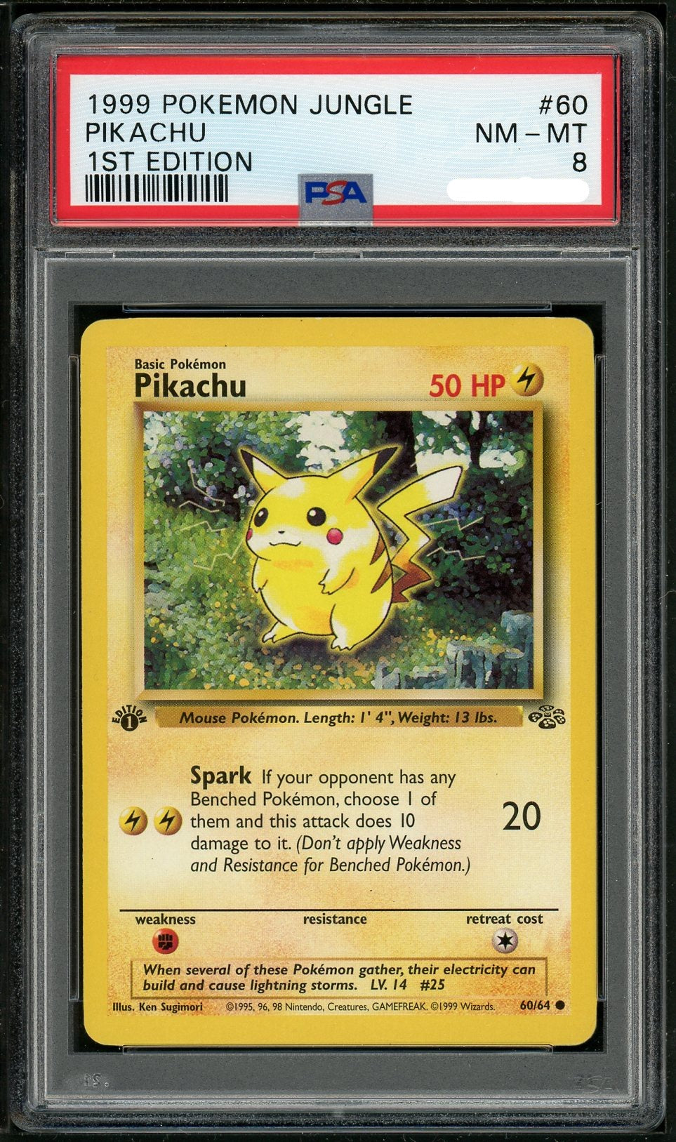 PSA (NM-MT 8) Pikachu (1st Edition) #60 - Pokemon Jungle - Image 1