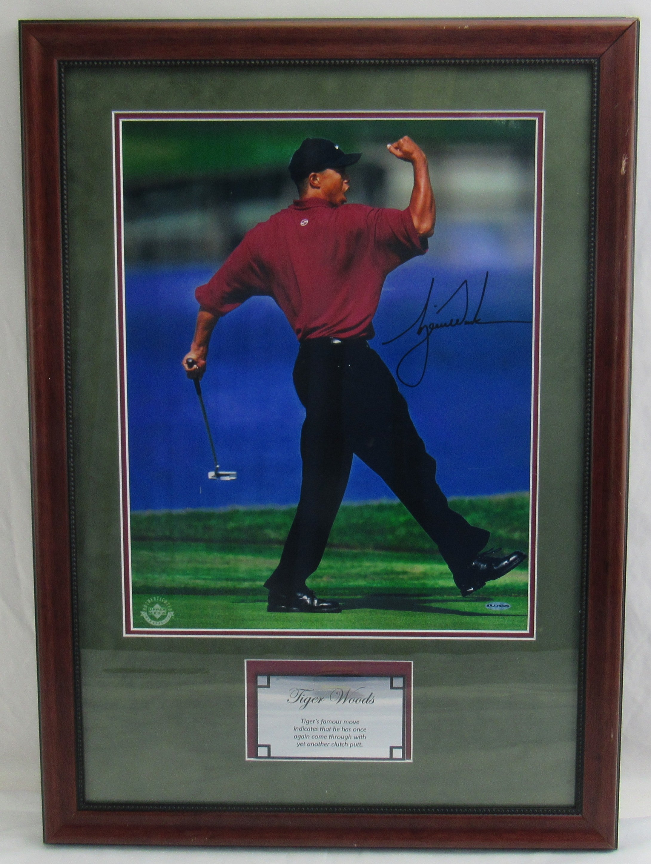 Tiger Woods Signed Framed Photo Upper Deck Holo 16x20 - Image 1